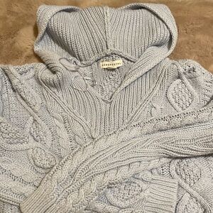 Aeropostale Gray Cowl Neck Cable Knit Sweater